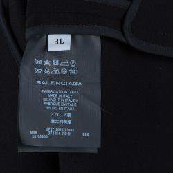 Pre Owned Balenciaga Black Embellished Cocoon Coat S