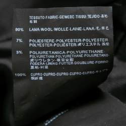 Pre Owned Balenciaga Charcoal Grey Wool, Blend Overlay Detail Belted Mini Dress M