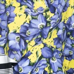 Pre Owned فستان بالنسياغا قطن مطبوع مخطط ومورد متعدد الألوان مقاس صغير ( سمول )