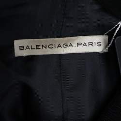 مملوكة مسبقًا Balenciaga Black Wool Blend Quilted Detail Button Front Jacket M