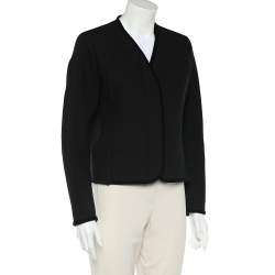 مملوكة مسبقًا Balenciaga Black Wool Blend Quilted Detail Button Front Jacket M