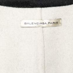 Pre Owned Balenciaga Black Wool Pocketed Button Front Coat M