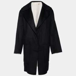 Pre Owned Balenciaga Black Wool Pocketed Button Front Coat M