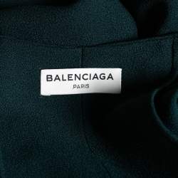 Pre Owned Balenciaga Forest Green Crepe Cut-Out Back Detail Sleeveless Dress M