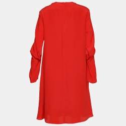 Balenciaga Orange Crepe Oversized Shift Dress S