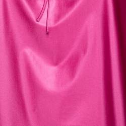 Pre Owned Balenciaga Pink Satin Strangled Choker Collar Boxy Blouse M