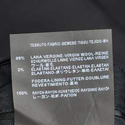 Pre Owned Balenciaga Black Stretch Wool Cropped Wide Leg Trousers L