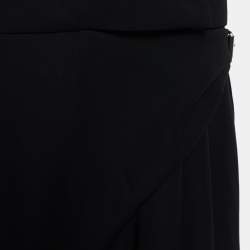 Pre Owned Balenciaga Black Crepe Draped Capri Trousers M