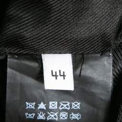 Pre Owned Balenciaga Black Leather Quilted Detail Zip Front Biker Jacket L