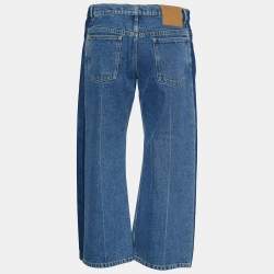 Pre Owned Balenciaga Indigo Two Tone Denim Rockabilly Jeans M 