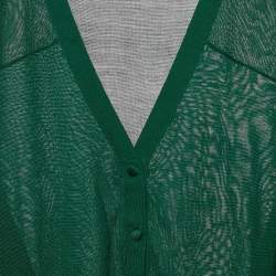 Pre Owned Balenciaga Green Knit Button Down Cardigan M