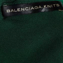 Pre Owned Balenciaga Green Knit Button Down Cardigan M