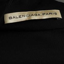 Pre Owned Balenciaga Black Jersey V-Neck Top S