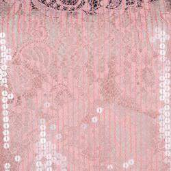 Pre Owned Balenciaga Pink Lace Sequin Embellished Sleeveless Top L