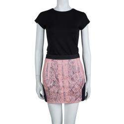 Balenciaga Pink Lace Sequin Embellished Skirt M