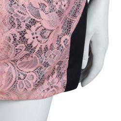Balenciaga Pink Lace Sequin Embellished Skirt M