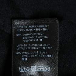 Pre Owned Balenciaga Black Cotton Eiffel Tower Embellished Crewneck T-Shirt L