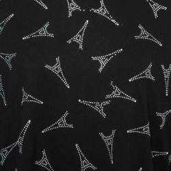 Pre Owned Balenciaga Black Cotton Eiffel Tower Embellished Crewneck T-Shirt L