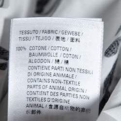 Pre Owned Balenciaga White & Black Signature Logo Print Cotton Oversized Shirt S