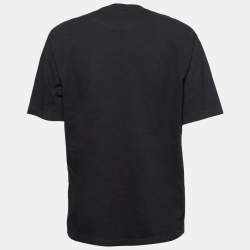 Pre Owned Balenciaga Black Cotton Paris Logo Printed T-Shirt S