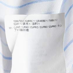 Pre Owned Balenciaga White Striped Crepe Asymmetric Pulled Shirt L