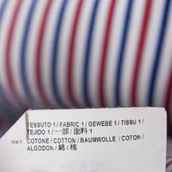 Pre Owned Balenciaga Red & Blue Striped Cotton Oversized Shirt S   