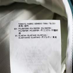 Pre Owned Balenciaga Green Floral Print Crepe Cape Detail Pleated Dress L