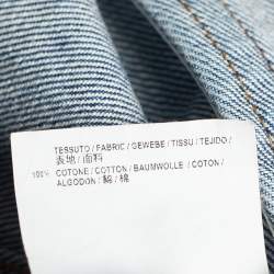 مملوكة مسبقًا Balenciaga Blue Denim Logo Printed Oversized Jacket S