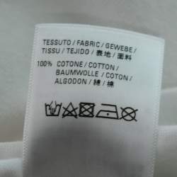 Pre Owned Balenciaga White Logo Print Cotton Crewneck T-Shirt XS