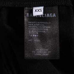 Pre Owned Balenciaga Black Language Print Oversize Cotton T-Shirt XXS