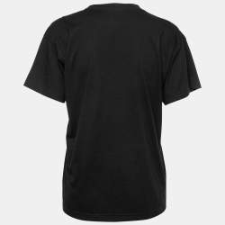 Pre Owned Balenciaga Black Language Print Oversize Cotton T-Shirt XXS