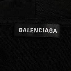 مملوكة مسبقًا Balenciaga Black Copyright Print Cotton Zip-Front Hoodie S