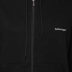 مملوكة مسبقًا Balenciaga Black Copyright Print Cotton Zip-Front Hoodie S