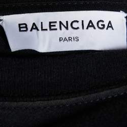 Pre Owned Balenciaga Black Cotton Knit Kimono Sleeve T-Shirt M