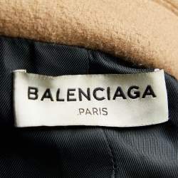 Balenciaga Light Brown Wool Button Front Short Coat S