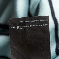 Pre Owned Balenciaga Light Blue Striped Silk Knit Top S