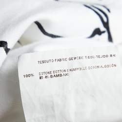 Pre Owned Balenciaga White Abstract Print Cotton Crew Neck T-Shirt M