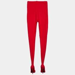 Pre Owned Balenciaga Red Stretch Skinny Pantashoes S