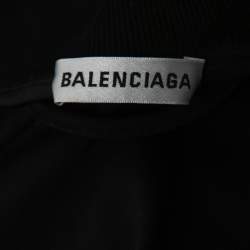 Pre Owned Balenciaga Black Logo Print Synthetic Tracksuit Jacket L