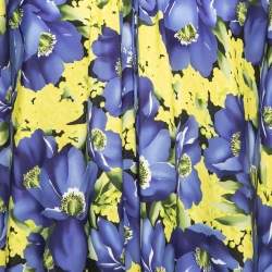 Pre Owned Balenciaga Multicolor Floral Printed Crepe Ruffled Rawcut Dress M