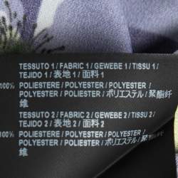 Pre Owned Balenciaga Multicolor Floral Printed Crepe Ruffled Rawcut Dress M