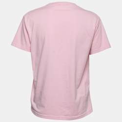 مملوكة مسبقًا Balenciaga Pink Cotton Logo T-Shirt L