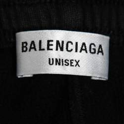 Pre Owned Balenciaga Grey Distressed Cotton Elastic Waist Hybrid Joggers XS
