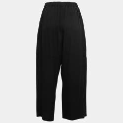 Pre Owned Balenciaga Black Silk Stretch Elasticized Waist Pants M