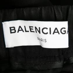 Pre Owned Balenciaga Black Silk Stretch Elasticized Waist Pants M