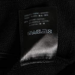Pre Owned Balenciaga Black Cotton Logo Printed Hoodie XS