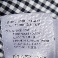 Pre Owned Balenciaga Black Checkered Cotton Logo Printed Oversized Shirt M