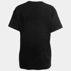 Pre Owned Balenciaga Black Printed Cotton Oversized T-Shirt S