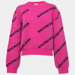 Balenciaga Knitwear In Rose-pink Cotton