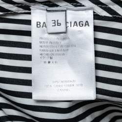 Pre Owned Balenciaga Black Striped Cotton Oversized Shirt S